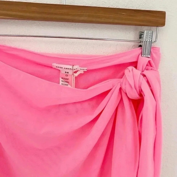 NWT Good American Sugar Pink Leg Daze Mesh Tie Sarong Coverup, Size 2x-5x (2) - Picture 3 of 8